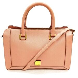 Authentic MCM Hand Bag  Pink Leather Crossbody purse